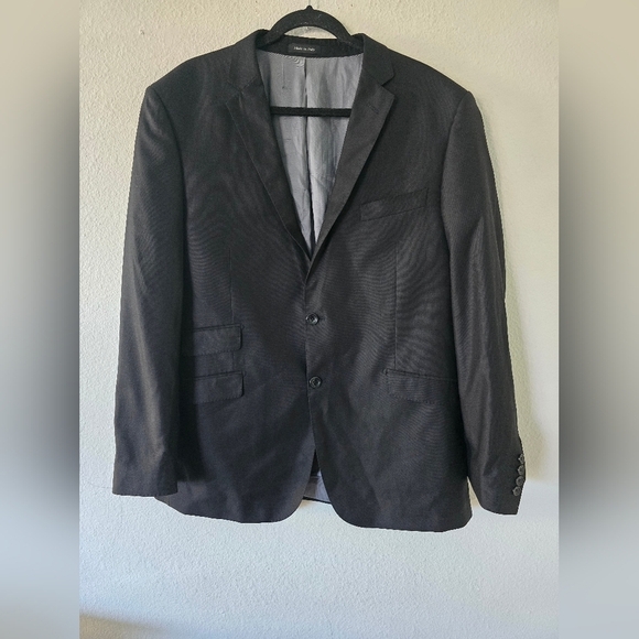 Tiglio Luxe Blazer Sports Coat Men 44R Black Silk Wool Italian 2button - Picture 3 of 12